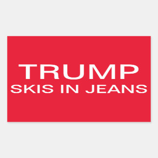 Pegatina Rectangular Skis de Trump en jeans