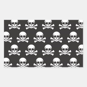 Pegatina Rectangular Skull & Crossbone