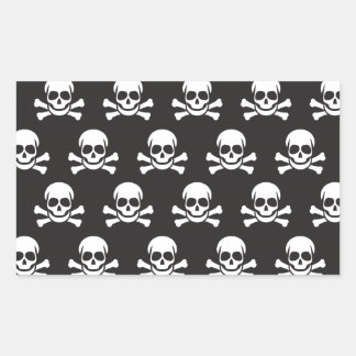 Pegatina Rectangular Skull & Crossbone
