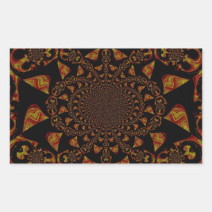 Pegatina Rectangular Skull Kaleidoscope Arte Imprimir