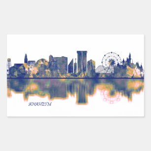 Pegatina Rectangular Skyline Anaheim