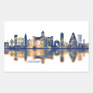 Pegatina Rectangular Skyline Chennai
