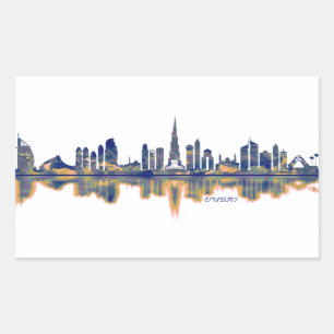 Pegatina Rectangular Skyline de Dubai