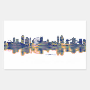 Pegatina Rectangular Skyline de Londres