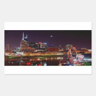 Pegatina Rectangular Skyline de Nashville