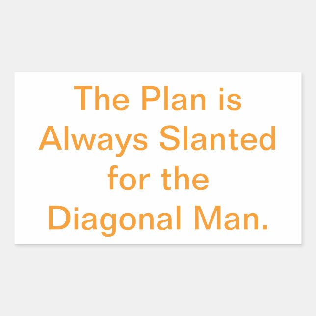 Pegatina Rectangular Slanted Plan Diagonal Man Hankamer Artjunkhaus Fun (Anverso)
