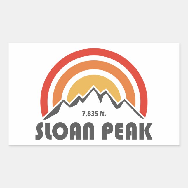 Pegatina Rectangular Sloan Peak Washington (Anverso)