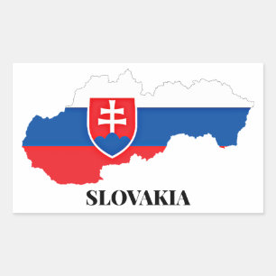 PEGATINA RECTANGULAR SLOVAQUIA SILHOUETTE, ETIQUETADO,