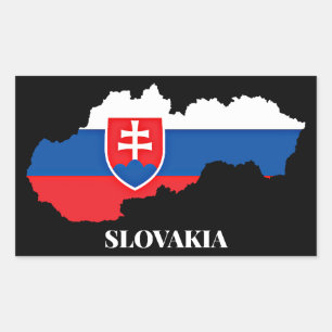 PEGATINA RECTANGULAR SLOVAQUIA SILHOUETTE, ETIQUETADO,