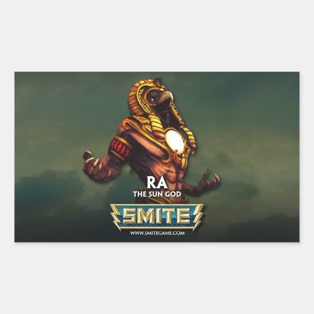 Pegatina Rectangular SMITE: Ra, el Dios del Sol (Anverso)
