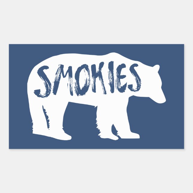 Pegatina Rectangular Smokies Bear (Anverso)