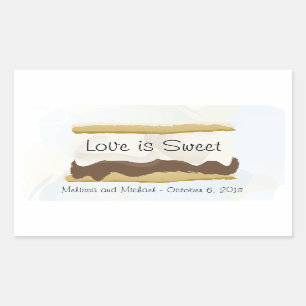 Pegatina Rectangular S'mores Love Is Sweet