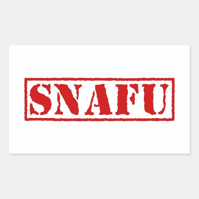 PEGATINA RECTANGULAR SNAFU (Anverso)
