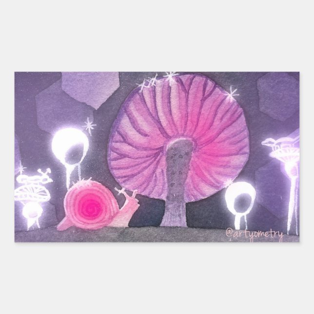 Pegatina Rectangular Snail brillante (Anverso)