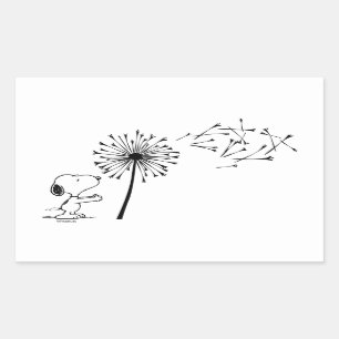Pegatina Rectangular Snoopy con Dandelion