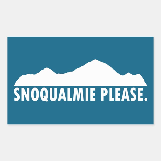 Pegatina Rectangular Snoqualmie Washington Por favor (Anverso)