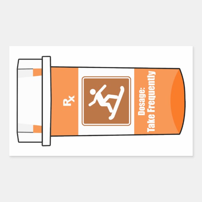 Pegatina Rectangular Snowboard es mi droga (Anverso)