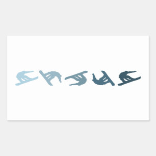 Pegatina Rectangular Snowboard extremo