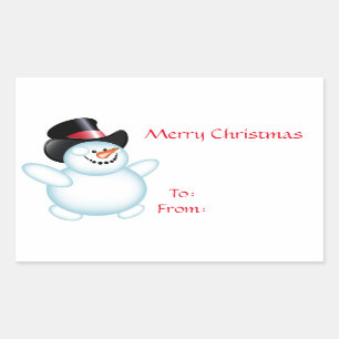 Pegatina Rectangular Snowman