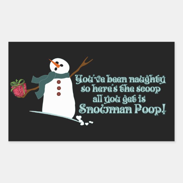 Pegatina Rectangular Snowman Poop (Anverso)