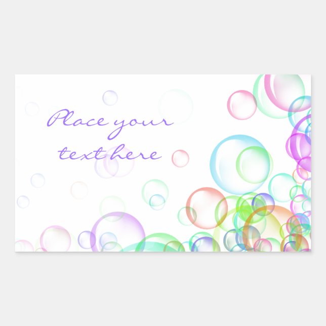 Pegatina Rectangular Soap Bubbles (Anverso)