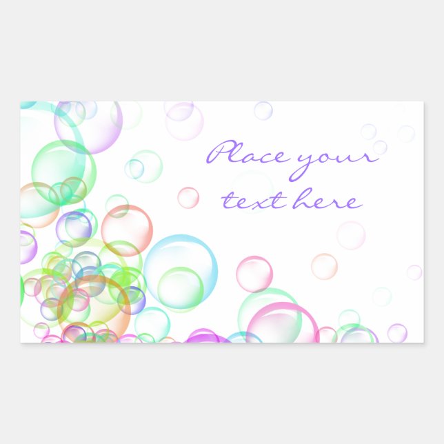 Pegatina Rectangular Soap Bubbles (Anverso)