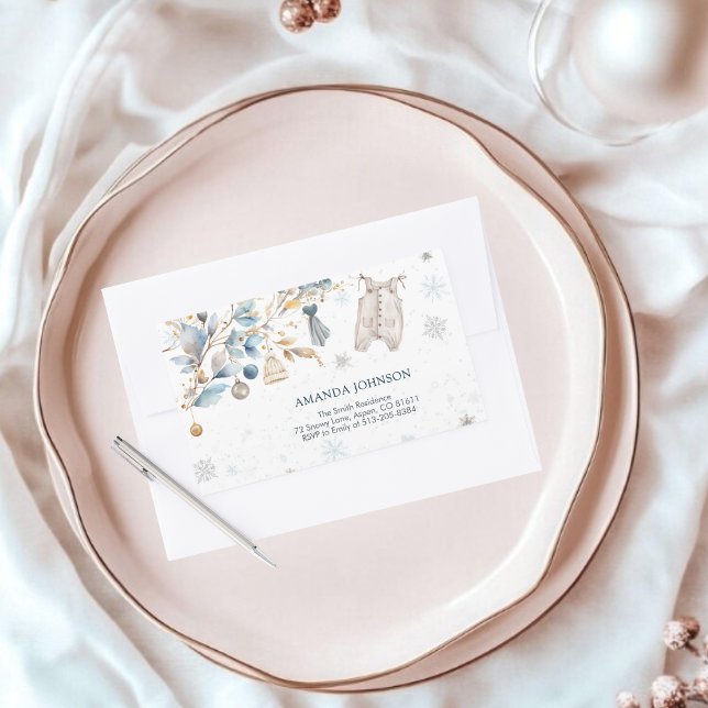 Pegatina Rectangular Sobre de ropa de nieve azul helado para bebé (Subido por el creador)