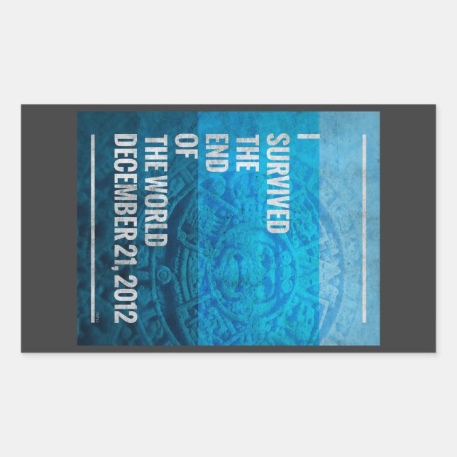 Pegatina Rectangular Sobreviví al fin del mundo (Anverso)