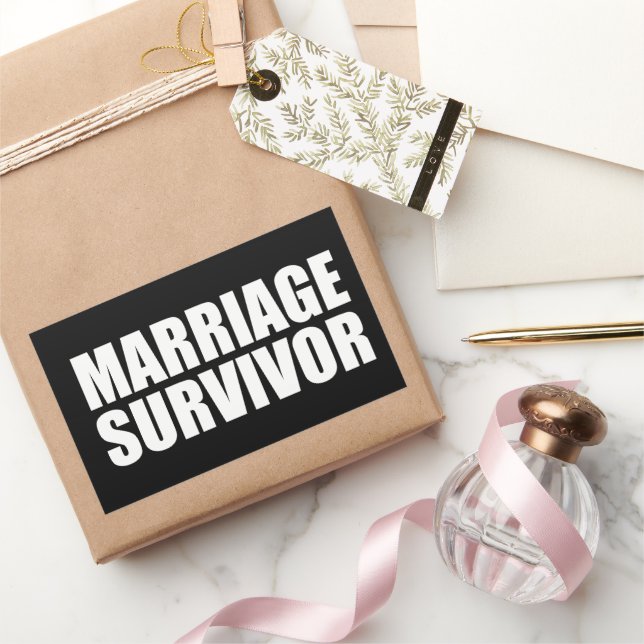 Pegatina Rectangular Sobreviviente del matrimonio (Regalar)