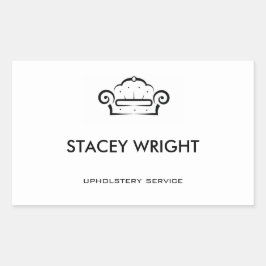 Pegatina Rectangular Sofá de la silueta negra tapicería blanco