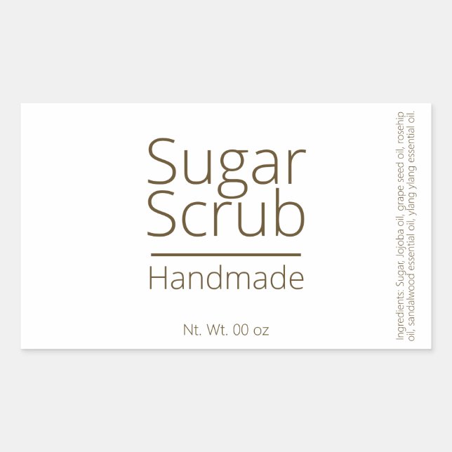 Pegatina Rectangular Sofisticado hobby de negocios de sugar Scrub (Anverso)
