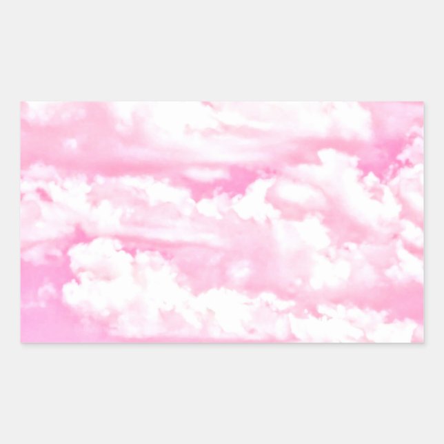 Pegatina Rectangular Soft Happy Rose Clouds Decor (Anverso)