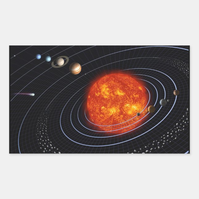 Pegatina Rectangular Sol (Anverso)