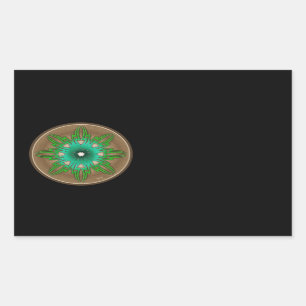 Pegatina Rectangular Sol verde