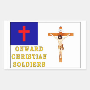 PEGATINA RECTANGULAR SOLDADOS CRISTIANOS