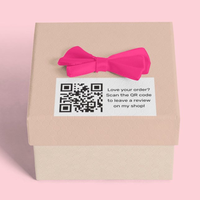 Pegatina Rectangular Solicitud de revisión de negocio con código QR (Subido por el creador)