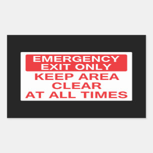 Pegatina Rectangular Sólo salida de emergencia