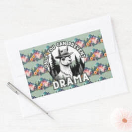 Pegatina Rectangular Sólo Se Puede Evitar El Bosque Dramático Lama