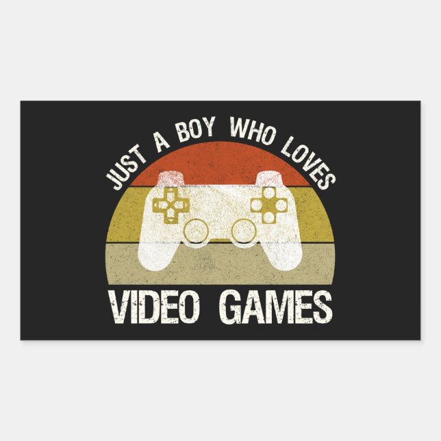 Pegatina Rectangular Solo un chico que ama los videojuegos (Anverso)