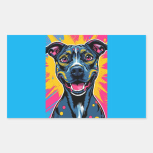 Pegatina Rectangular Sonrisa de arte pop - El poder de un perro feliz