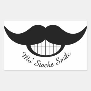 Pegatina Rectangular Sonrisa de bigote