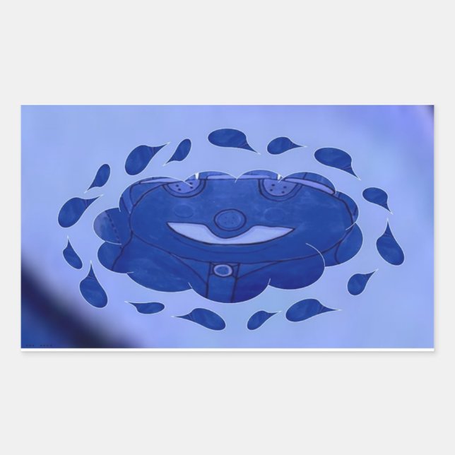 Pegatina Rectangular Sonrisa de Hanbir. (Anverso)