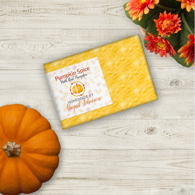 Pegatina Rectangular Sopa de calabaza para jabón casero hecho a mano |  (Subido por el creador)