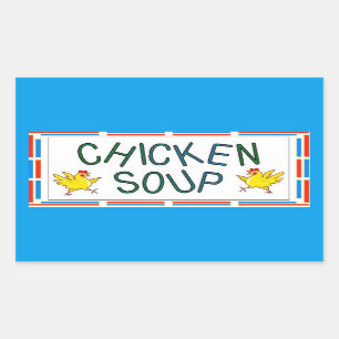 Pegatina Rectangular Sopa de pollo