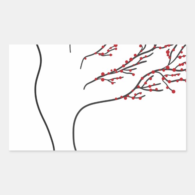 Pegatina Rectangular Soplando en el viento (Anverso)