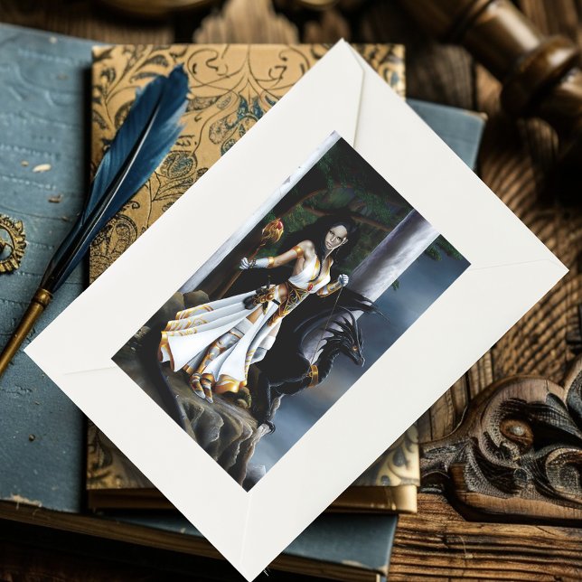 Pegatina Rectangular Sordera Dragón negro Fantasía blanco (Subido por el creador)