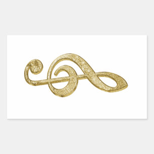 Pegatina Rectangular Sorprendente bar de oro efectos de la música del t