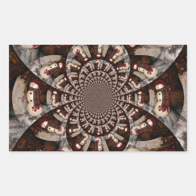 Pegatina Rectangular Sorprendente hombre de nieve (Anverso)