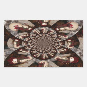 Pegatina Rectangular Sorprendente hombre de nieve