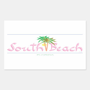 Pegatina Rectangular South Beach, FL